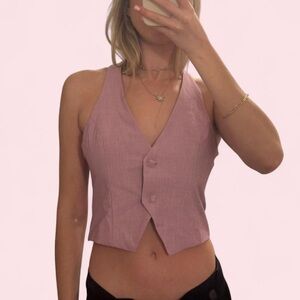 Forever 21 Mauve Button-Up Vest